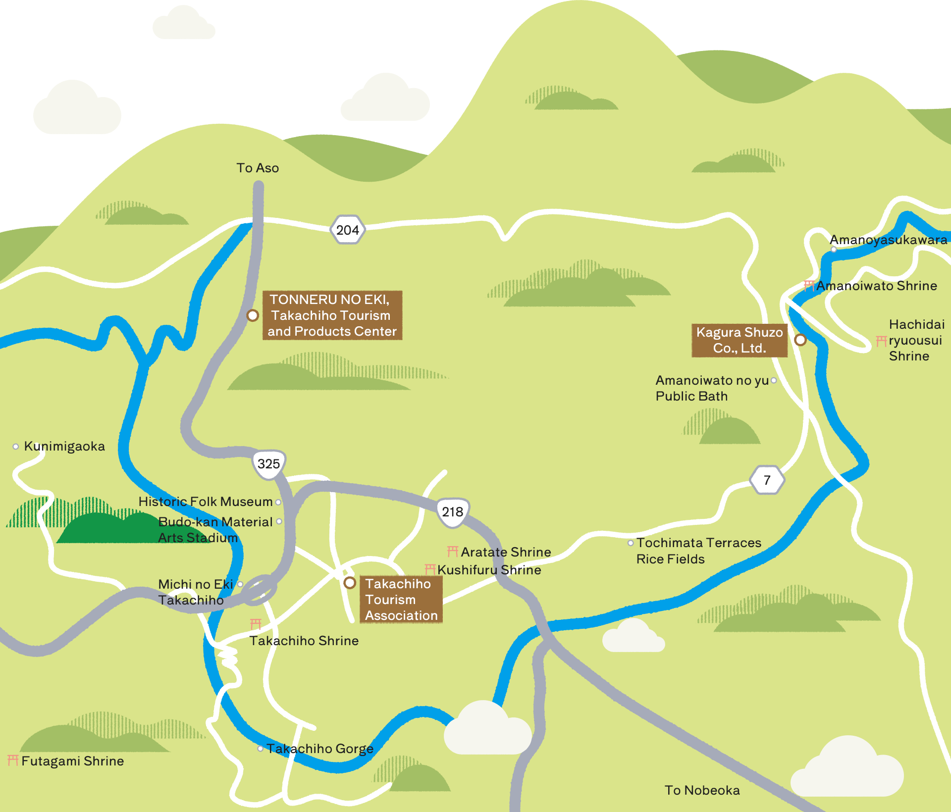 Takachiho Tourist Map